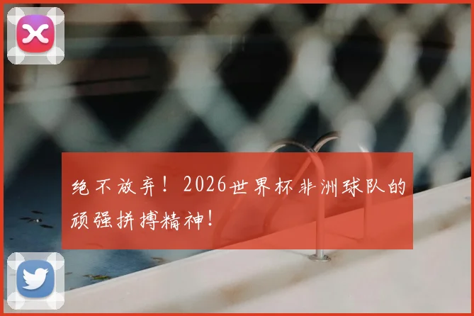 绝不放弃!2026世界杯非洲球队的顽强拼搏精神!